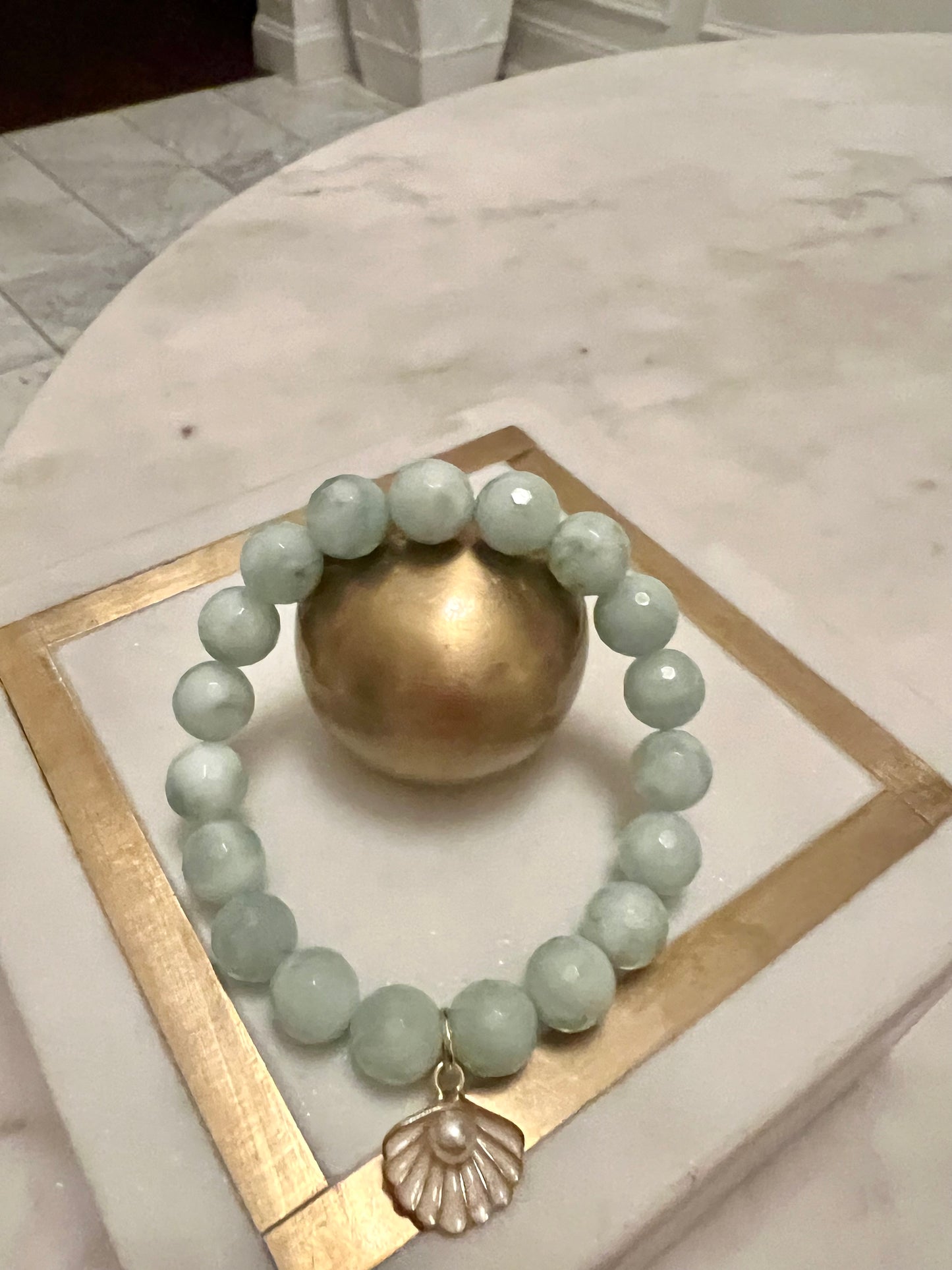 Sea Foam Green Beaded Bracelet