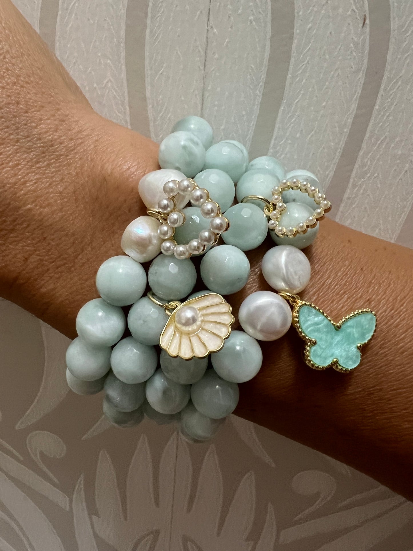 Sea Foam Green Beaded Bracelet