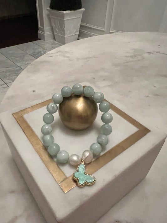 Sea Foam Green Beaded Bracelet