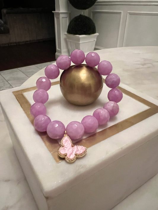 Purple Jade Beaded Bracelet